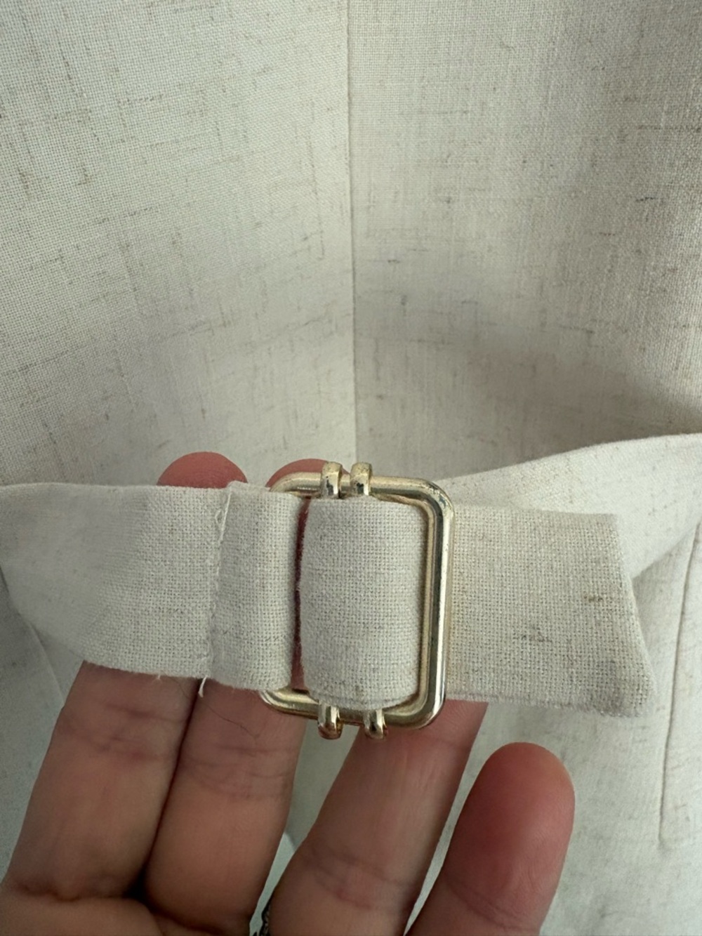 Hour of Harlow Sleeveless Button-Front Linen Vest Light Beige Chic Women’s 10 - Picture 5 of 6